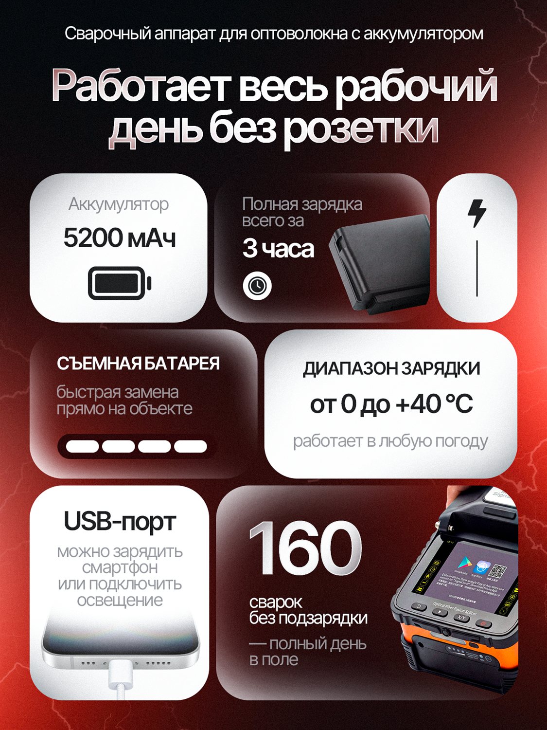 Сварочный аппарат для оптоволокна VESKAR AI-5 PRO — фото 3